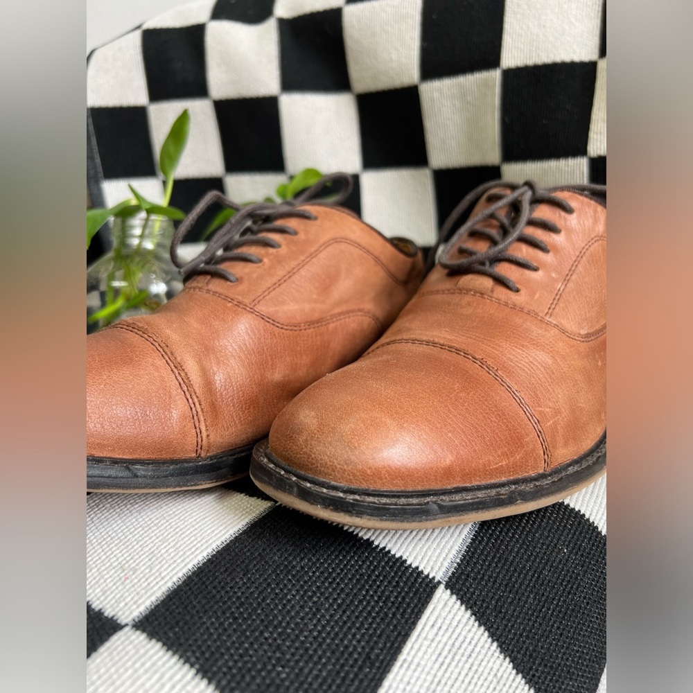 Crown Vintage Brown Leather Dress Shoes 9M - Picture 2 of 8